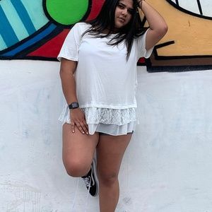 💞 PLUS SIZE Top Blouse with Layered Lace